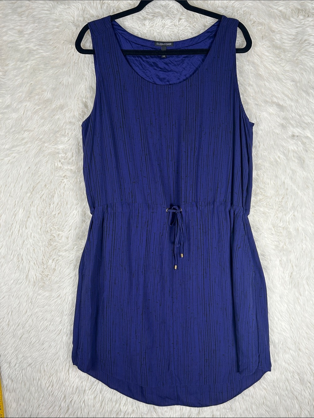 Eileen Fisher Sleeveless Silk Scoop-Neck Dress - Royal Blue
